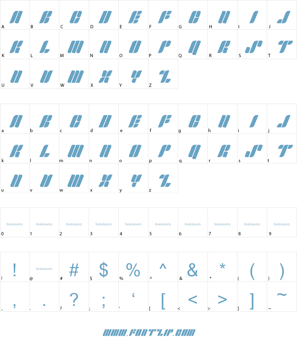 Fonts Bomb Skipper Font Character